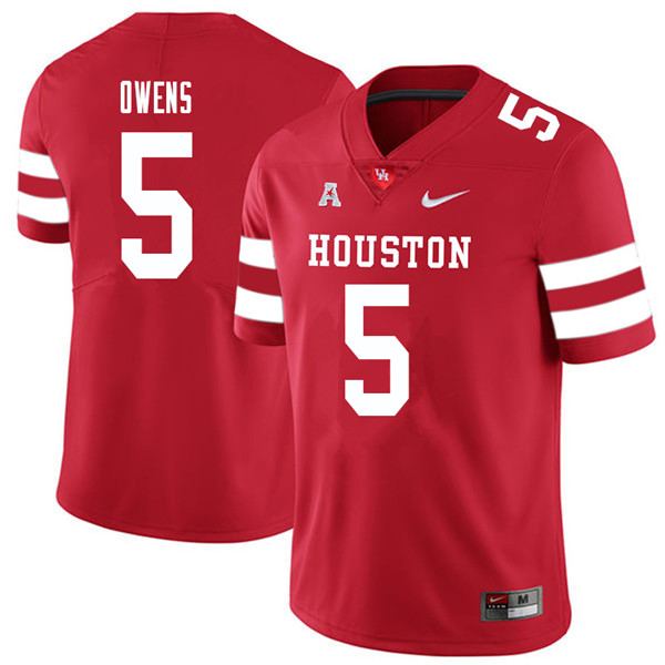 2018 Men #5 Darrion Owens Houston Cougars College Football Jerseys Sale-Red - Click Image to Close